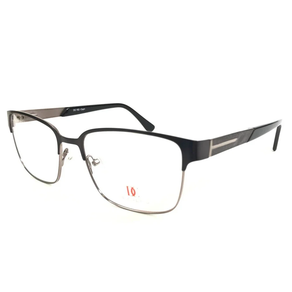 DC Eyeglasses Frames 182 Capri Gunmetal Black Rectangle Full Rim 53-17-145
